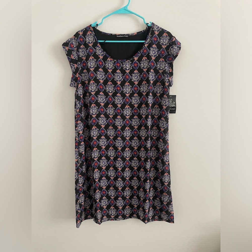 Madison Paige Black and Purple Dress Medium